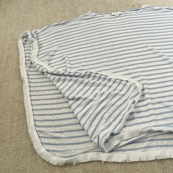 J. Jill Linen Striped Pullover Poncho Sweater Knit Top M/L - Picture 3 of 12